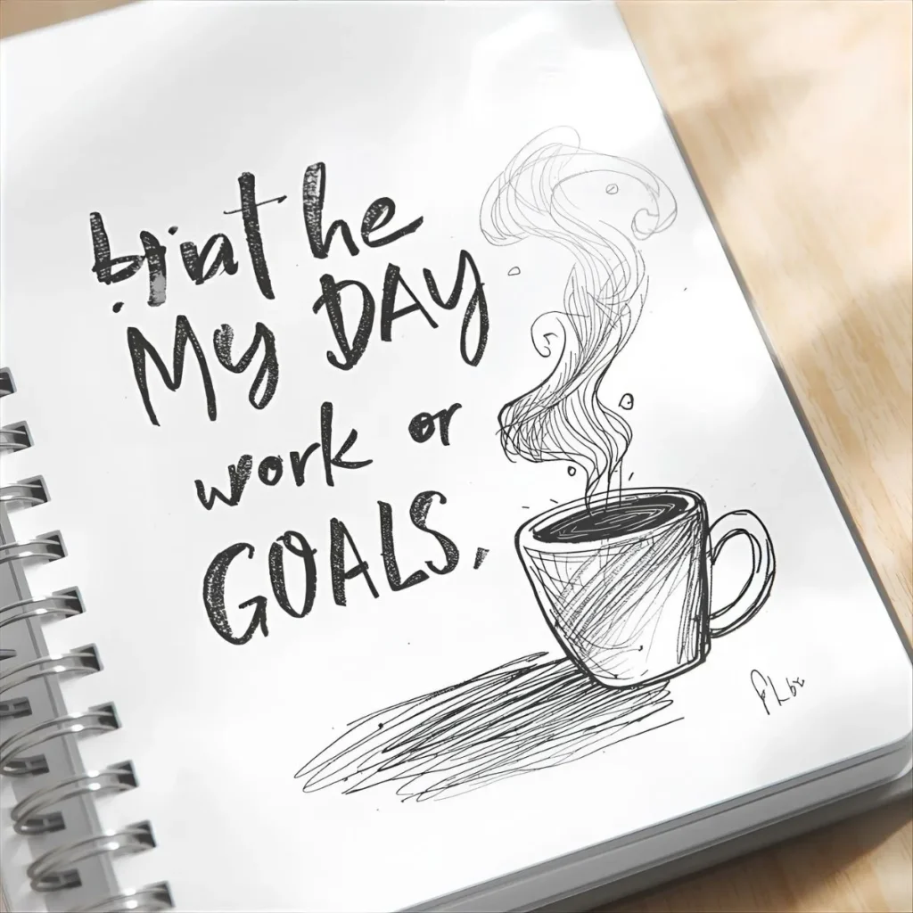 Encouraging words for his day at work or goals