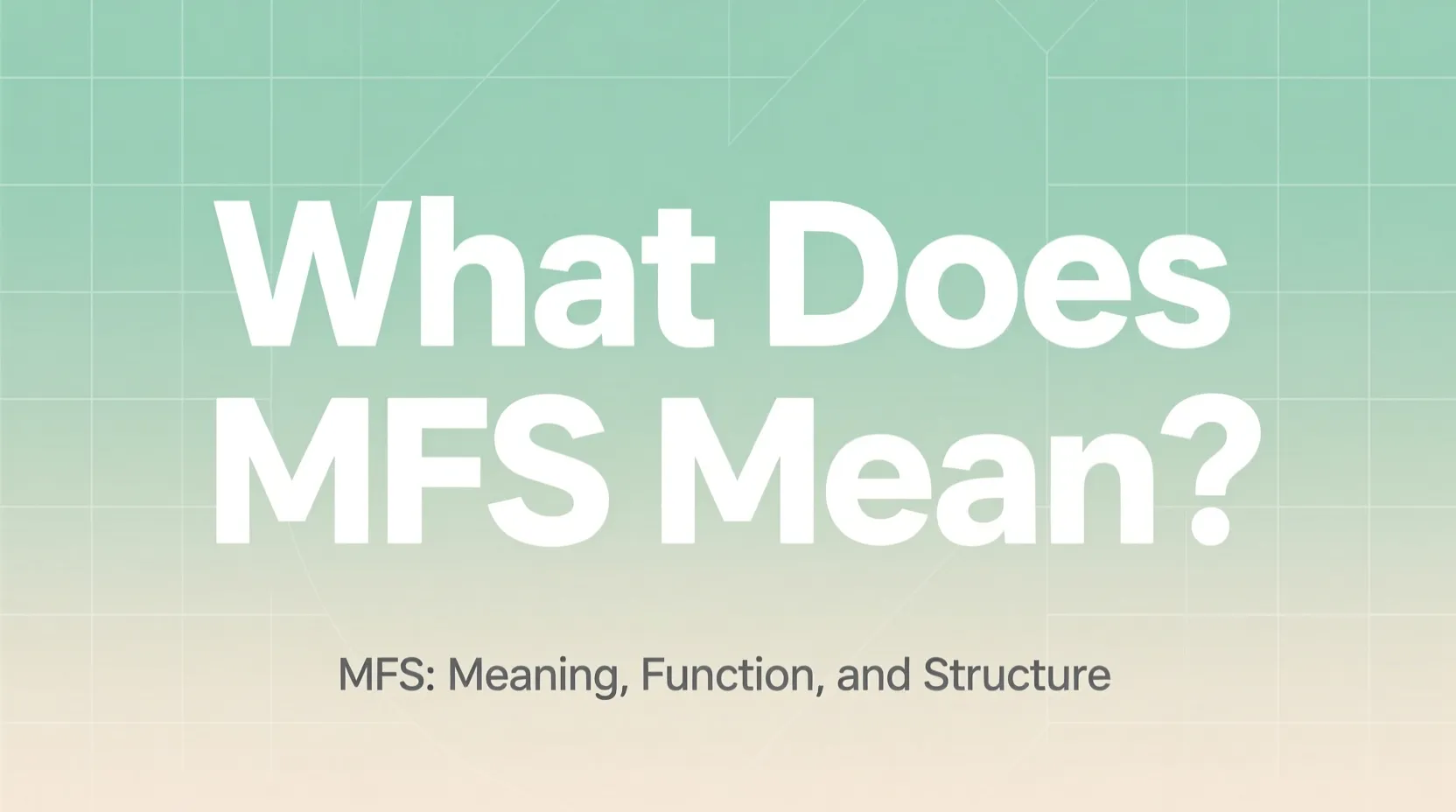 What Does MFS Mean