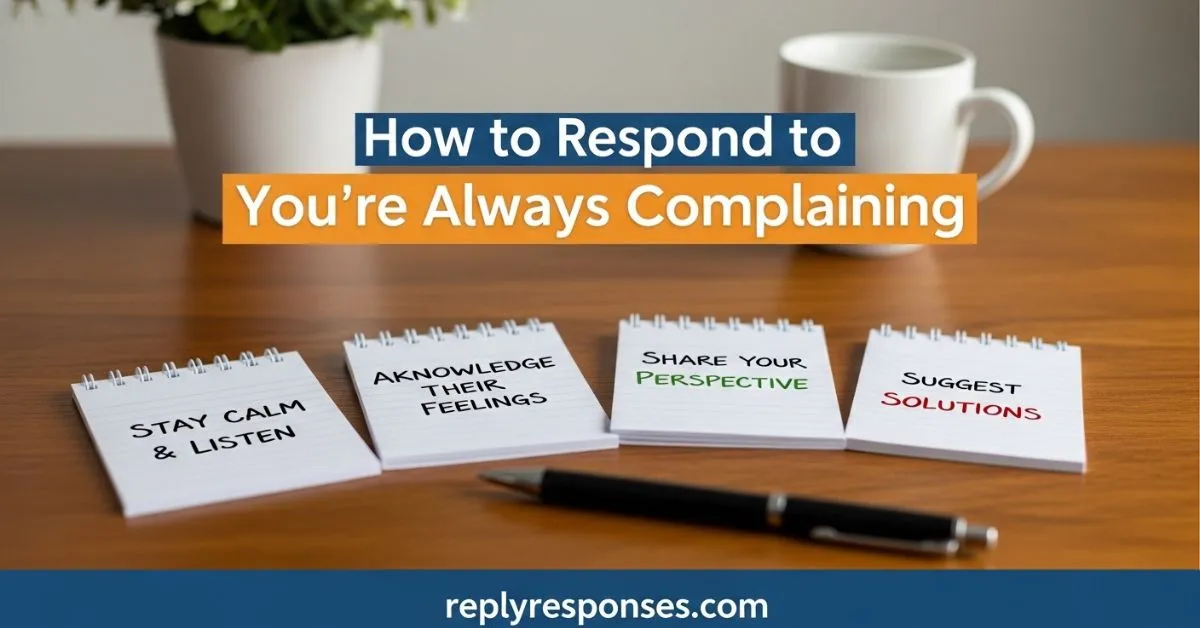How to Respond to You’re Always Complaining